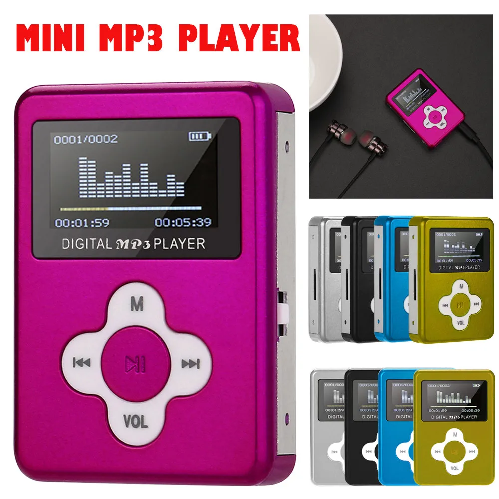 Mp3-плеер мини музыкальный медиаплеер портативный ЖК-экран USB Поддержка Micro SD TF