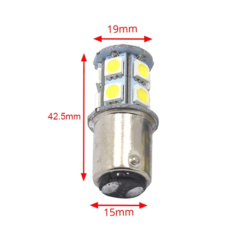 10 шт. красный 13 SMD светодиодный тормозной светильник лампа BAY15D 1157 P21/5 Вт 2057 7225 7528