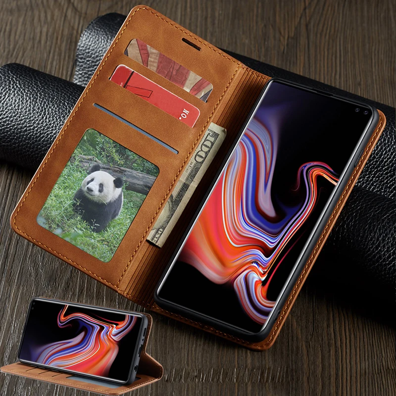 Роскошный кожаный чехол книжка с бумажником для samsung s10 note 10 plus a51 a71 a10 a20 a30 a40 a50 a70 a80