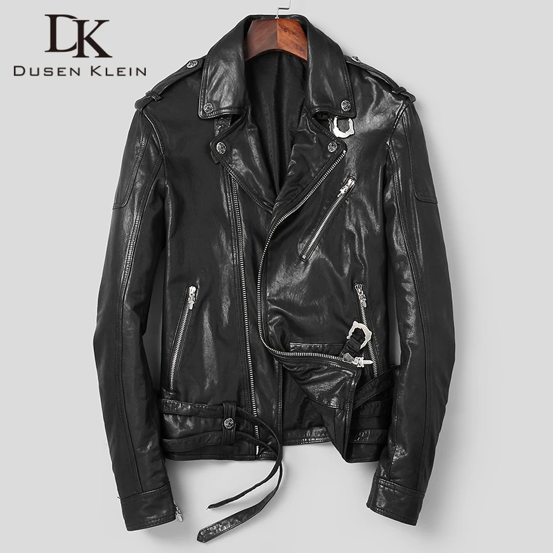 

Куртка для молодых мужчин из натуральной кожи с воротником-костюмом