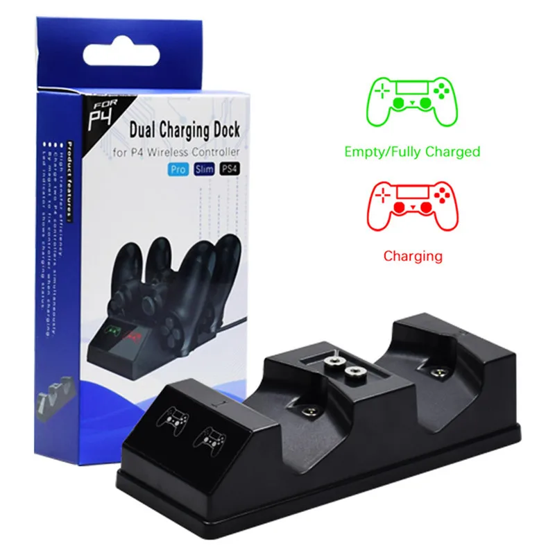 Джойстик Joypad с ручкой двойная зарядная док-станция для PS4/Slim/Pro Sony Playstation 4