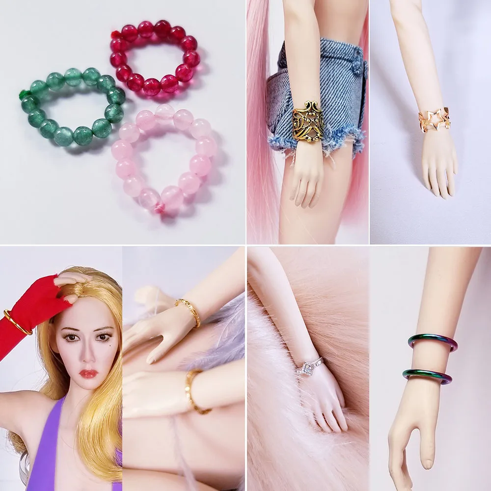 

1/6 Scale Scene Accessories Women Metal Bracelet Female Wristband Jewelry Bracers Playing Toy for 12" Female Action Figure