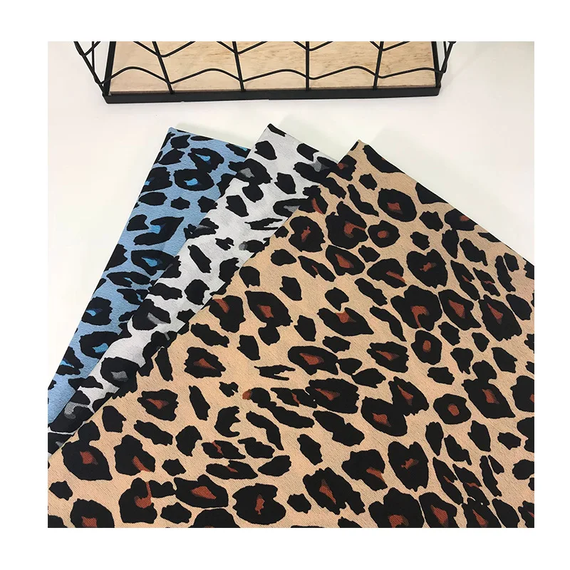 Шифон Леопардовый принт полный полиэстер фабричное кружево хлопковая ткань