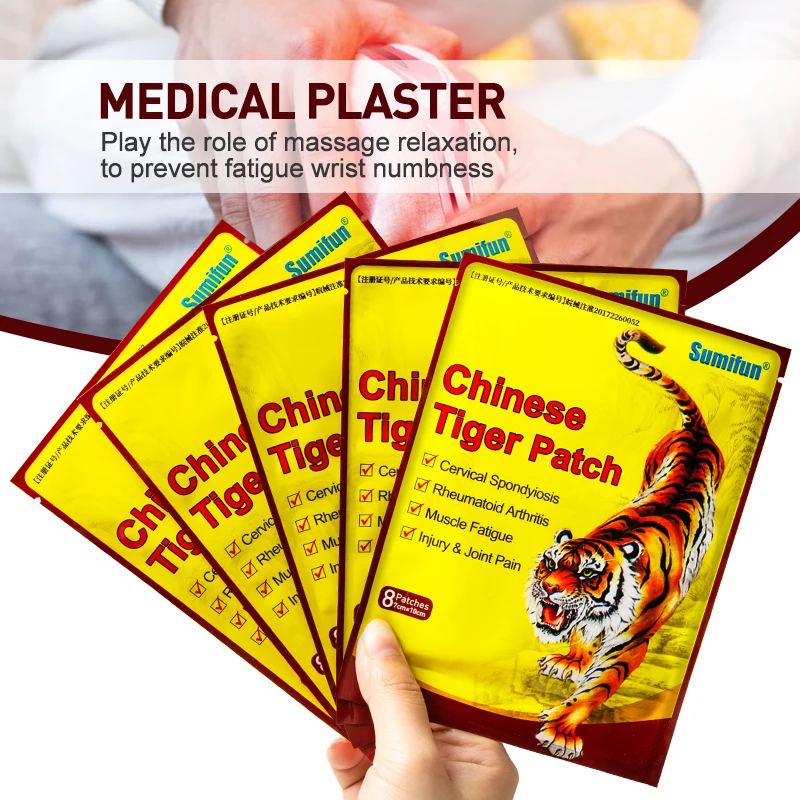 

40pcs/5bags Chinese Tiger Balm Plaster Pain Patch Body Relaxtion Arthritis Rheumatism Pain Relieving Sticker Joint Ache Patch