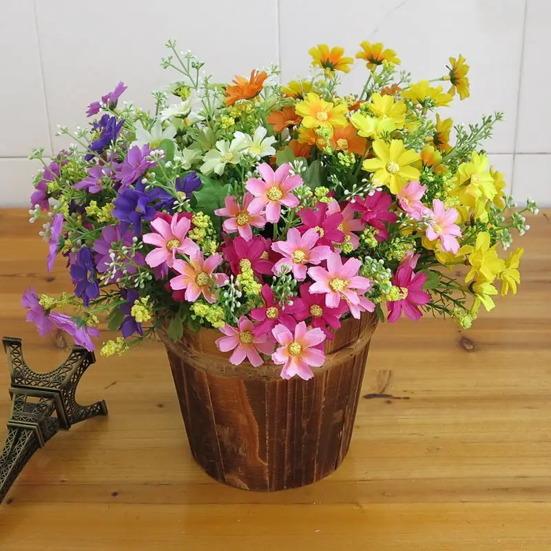 

High Realistic Artificial Chrysanthemum Flowers 28 Heads Daisy Bouquet Party Home Decor Vibrantly Colored Room Desktop Ornaments