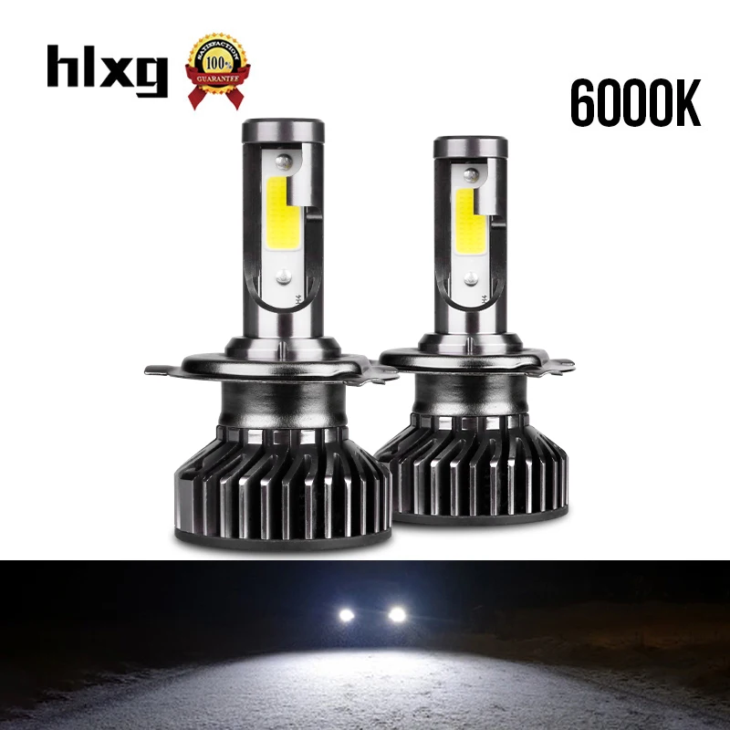 HLXG супер светодиодный h7 авто светильник светодиодный головной светильник лампочка h4 h11 hb3 hb4 h8 9005 9006 светодиодный 12V 24v turbo помощи при парковке светильник Светодиодный дальнего 8000k