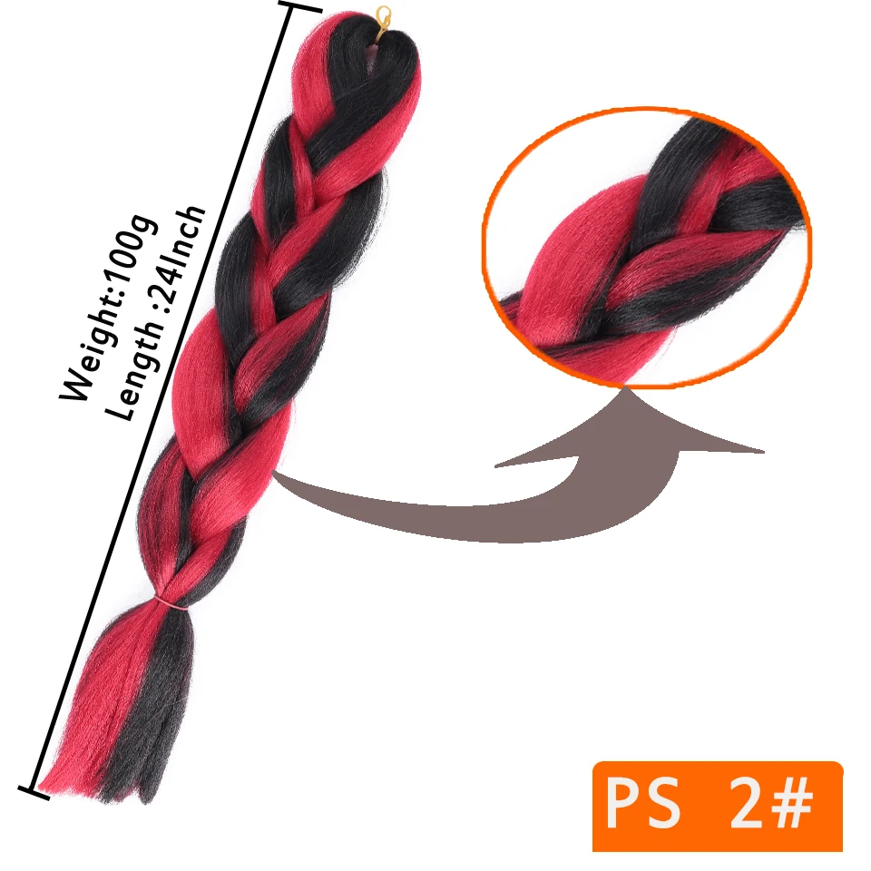 MUMUPI 100 г/упак. 24 дюйма Омбре синтетические косички волосы для вязания крючком косички накладные волосы для наращивания африканские Омбре огромные косички - Цвет: M#Синий