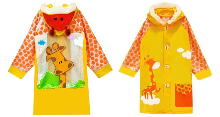 Школьный детский мультяшный дождевик непромокаемый рюкзак пальто для девочек и