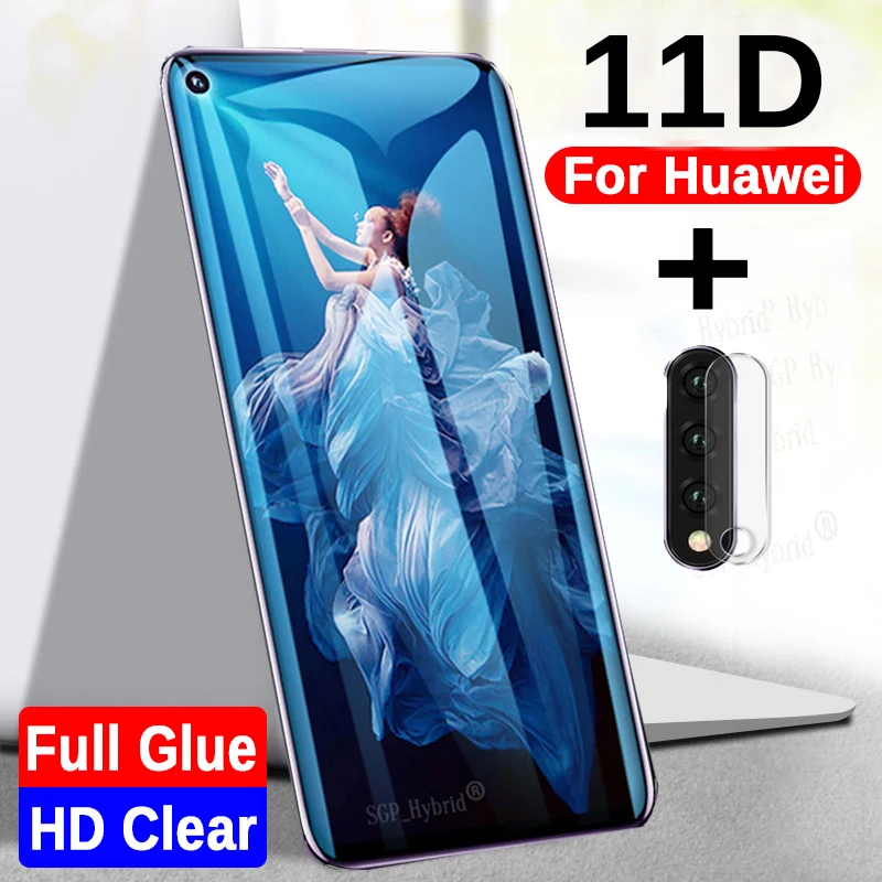 Закаленное стекло 2-в-1 для Huawei Honor 20 20pro View20, Защитная пленка для экрана камеры, защитное стекло на Honer 10 Lite 10i 8a 6x, пленка