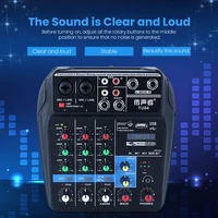 bluetooth 4 channels usb audio mixer sound mixing console voice record computer playback 48v phantom power delay repaeat effect