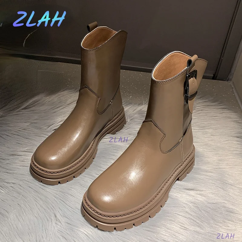 

Новые модные короткие ботинки, осенние ботильоны на толстой подошве, женские ботинки на толстом каблуке, женские ботинки, декоративные женс...