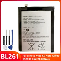 original replacement phone battery bl261 for lenovo vibe k5 note a7020 k52t38 k52e78 k5note rechargable batteries 3500mah