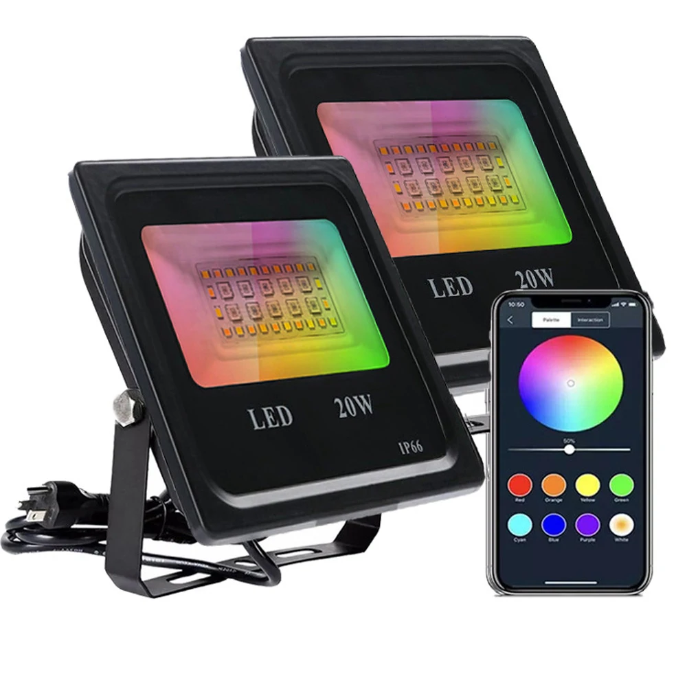20 Вт 30 50 RGBCCT Регулируемый прожектор RGB + CCT умный Bluetooth уличный прожсветильник Тор