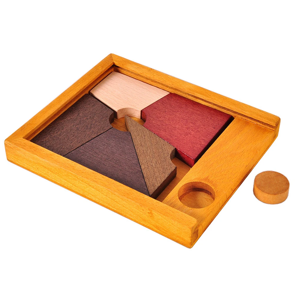 Детские деревянные головоломки Tangram 5 шт. игрушка для развития интеллекта |