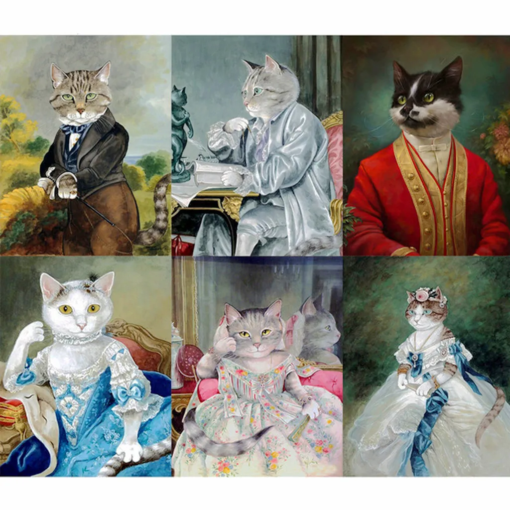 

NEW Animal 5D Handmade DIY Full Diamond Painting Crossstitch Inwrought Cat Art Sewing Children's Home Decor Hanging Picture Gift