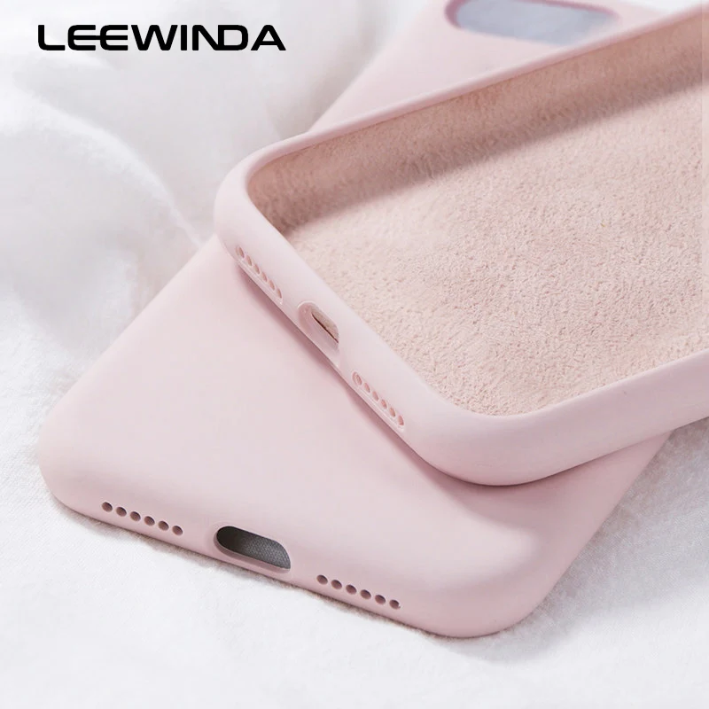 Силиконовый однотонный чехол LEEWINDA для iPhone XS 11 Pro MAX XR X Max Candy чехлы телефонов 7 6 6S 8