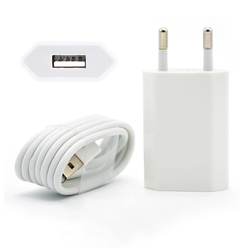 10 шт. настенное зарядное устройство USB для Apple iPhone 5 5S 5C 6 6S 7 8 Pin зарядный кабель