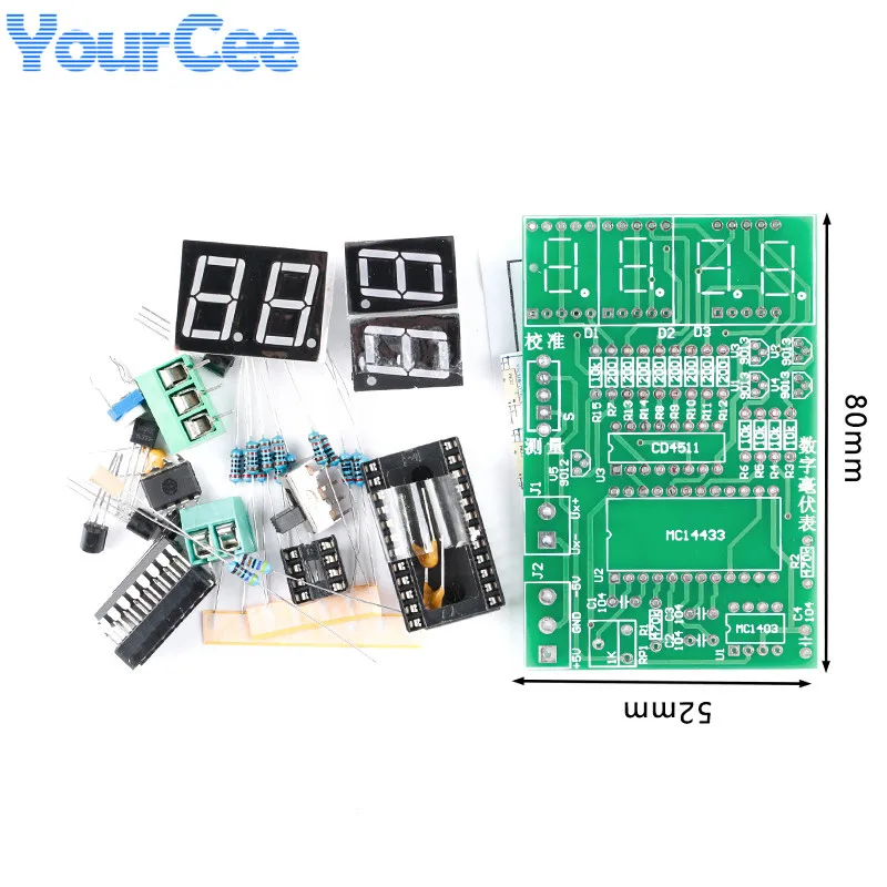 Цифровой милливольтметр печатная плата DIY Kit 5V AD преобразование сварочный