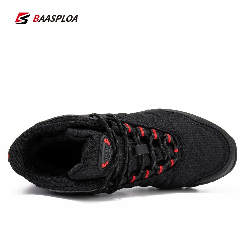 Baasploa 2022 New Men Walking Shoes Non-slip Wear-resistant Casual Shoes Outdoor Fashion Waterproof Wrinkle-free Sneakers Warm