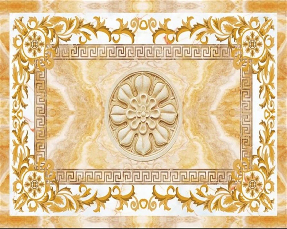 Пользовательские обои 3D фото фрески Европейский узор нефритовый потолок Фреска