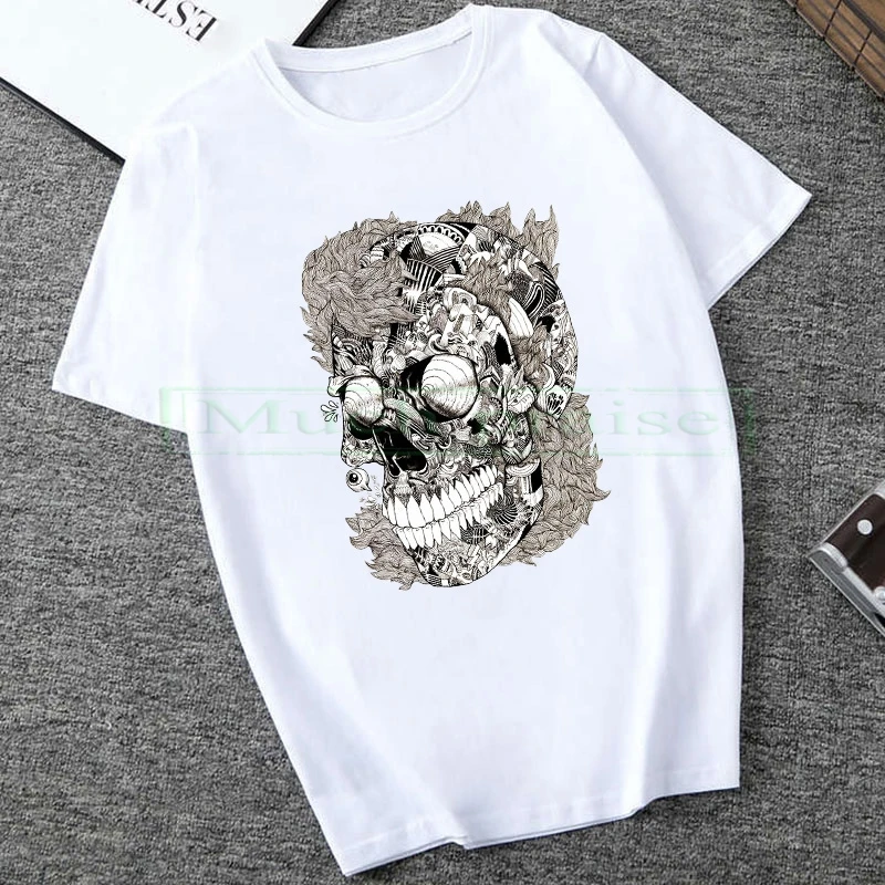 Прямая поставка летняя новая забавная 3d футболка с черепом летние хипстерские