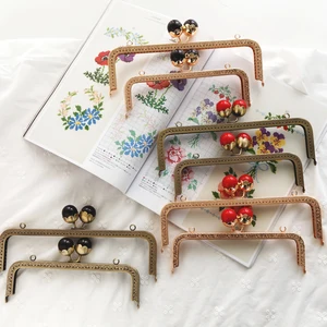 Два размера 20,5 см или 25 см красный или черный жемчуг большой шар застежка цвет 1 шт. металлическая рамка для сумки кошелька ручка для шитья кошельков 