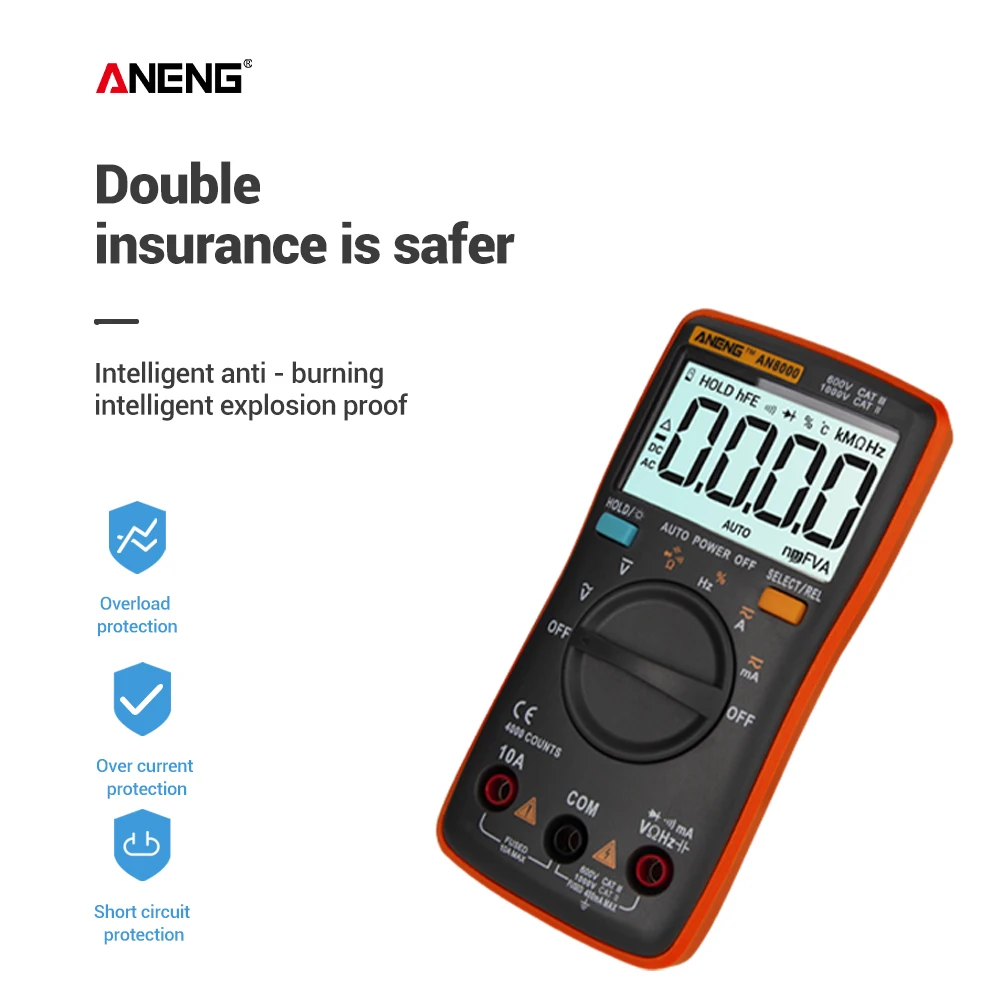 ANENG AN8000 Цифровой мультиметр 4000 отсчетов Профессиональный конденсатор тестер