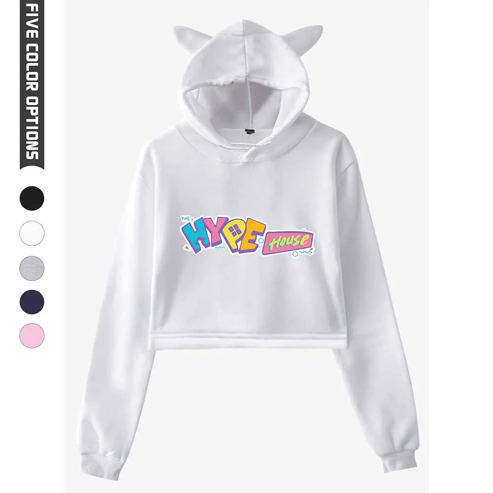 

2020 The Hype House Cat Ear Hoodies Women Men New Print Sweatshirt Kpop Tops Casual Pullover Streetwear Moletom Arrival tops