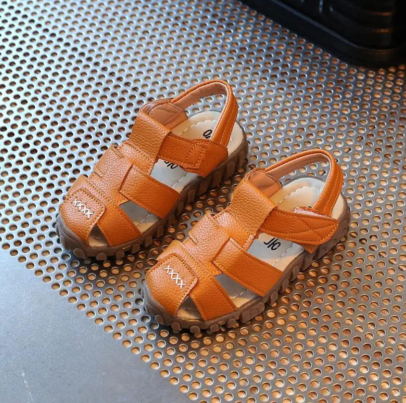 Сандалии детские из мягкой кожи повседневные спортивные босоножки пляжные туфли