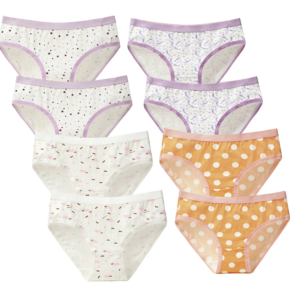 NK26-8pcs-3 8 шт./лот, женские хлопковые трусы, нижнее белье, сексуальные трусики с принтом, дышащие женские трусы, женское нижнее белье размера плюс 3XL - Цвет: NK26-8pcs-3