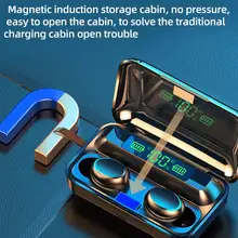 TWS Bluetooth 5.0 Earphones 1200mAh Charging Box Wireless Headphone F9 Stereo Sports Waterproof Earbuds Headsets With Microphone