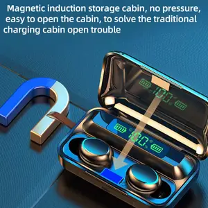 tws bluetooth 5 0 earphones 1200mah charging box wireless headphone f9 stereo sports waterproof earbuds headsets with microphone free global shipping