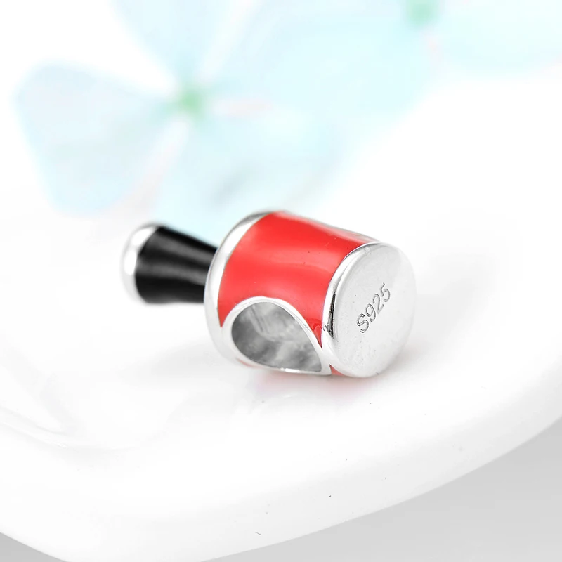 Love beautiful Women Nail polish Charming Beads 2018 Fashion 925 Sterling Silver Fit Original European Bracelet Bangles Jewelry | Украшения