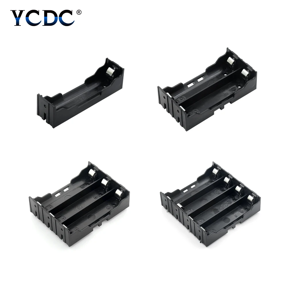 

1 2 3 4 Slot Multi Way DIY 18650 Battery Clip Holder Container With Hard Pins Plastic Battery Cases Storage Box Power Solution