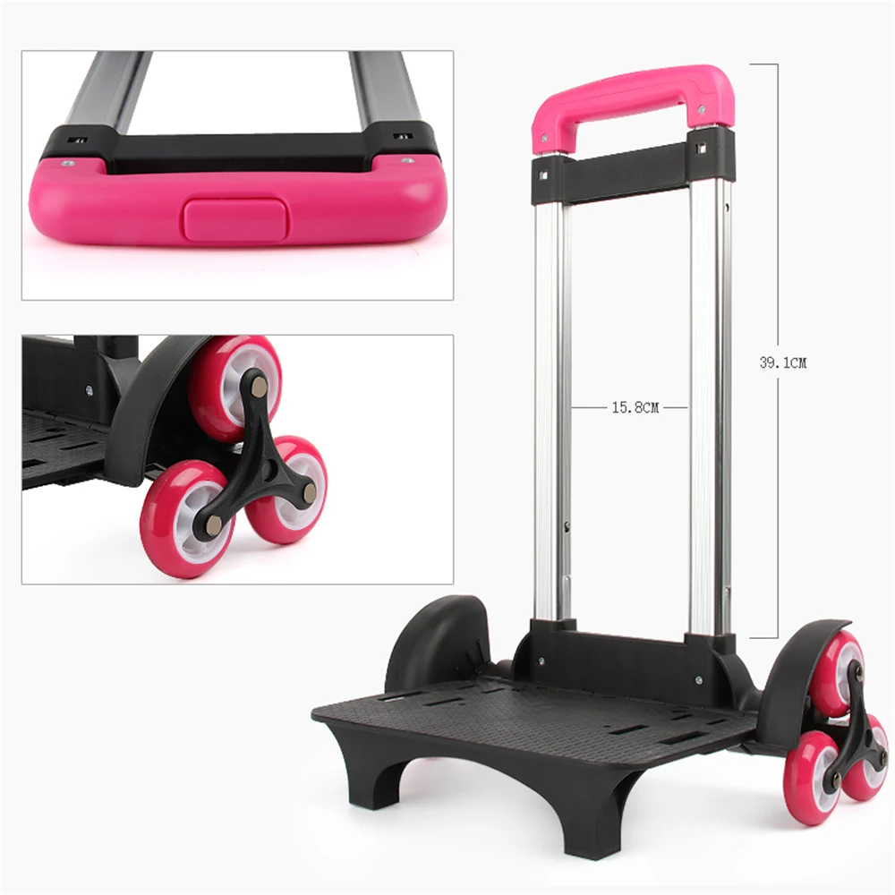 

B-LIFE Kids Backpack Trolley Wheeled Hand Truck Aluminium Alloy Non-Folding Dolly Cart for Student School