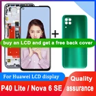 Оригинальный протестированный ЖК-дисплей 6,4 ''для Huawei P40 Lite, сенсорный экран с дигитайзером в сборе для Nova 6 SE, сменный ЖК-дисплей
