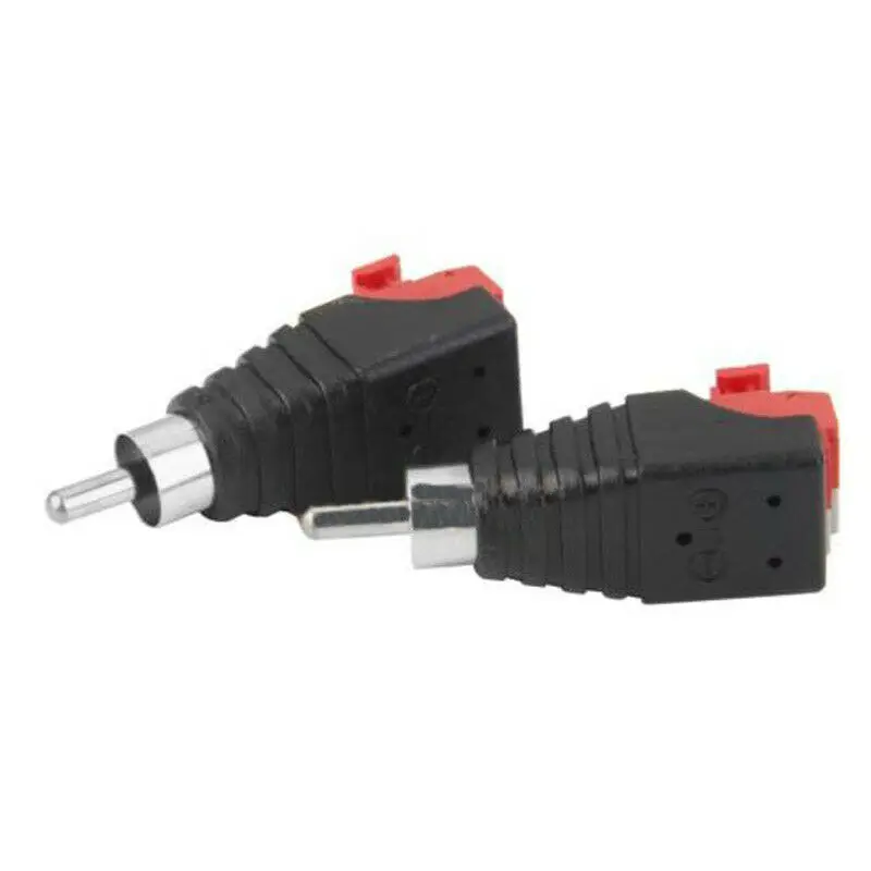 

10PCS/SET Speaker Wire Cable To Audio Male RCA Connector Adapter Jack Plug