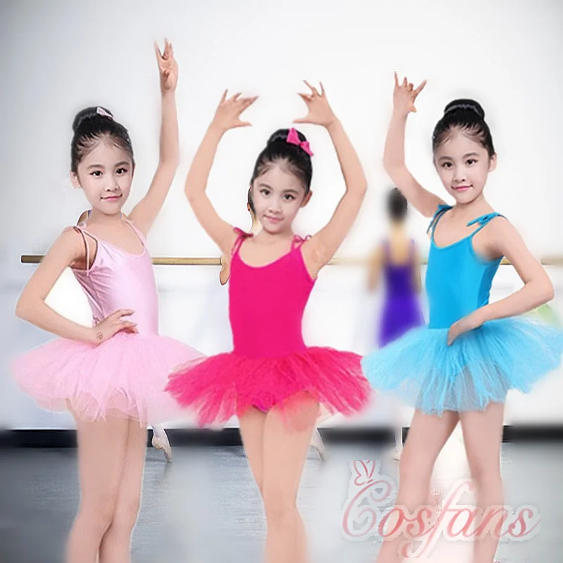 Балетный костюм танцевальное платье костюмы Leotards 7 цветов одежда для девочек