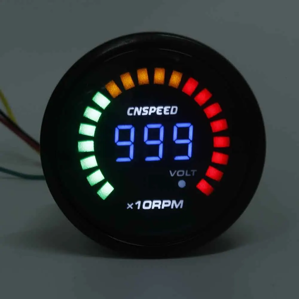 CNSPEED " 52 мм Авто Цифровой тахометр Калибр 0~ 10000 об/мин метр 20 светодиодный светильник с дымчатыми линзами Тахометр подходит только для 4 6 8 CYL