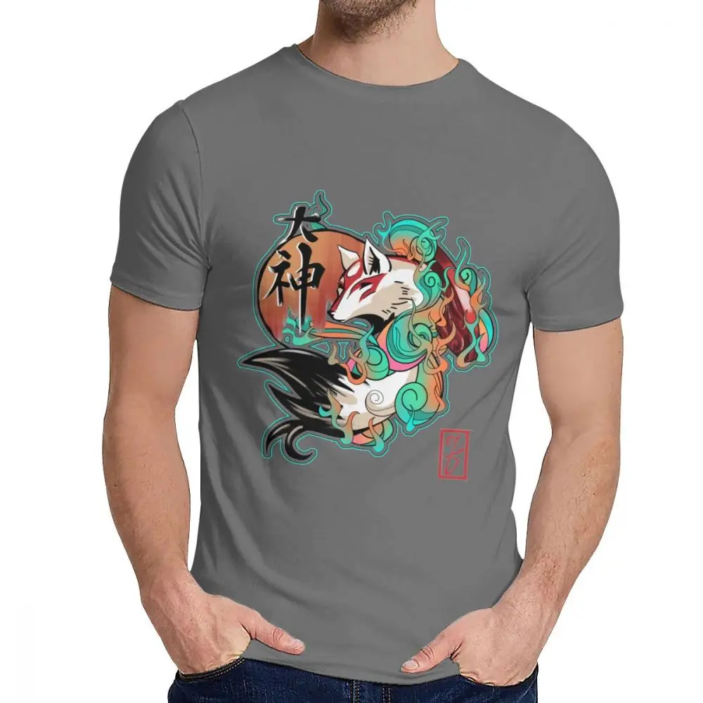 Футболка для мальчиков Okami Adventure Offical Trailer хлопок Geek Классический круглый вырез Harajuku уличная футболка рубашка - Цвет: Темно-серый