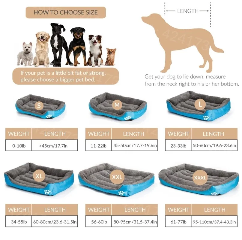 

Pet Large Dog Bed Warm Dog House Soft Nest Dog Baskets Waterproof Kennel for Cat Puppy Plus Size Chew Proof Dog Bed