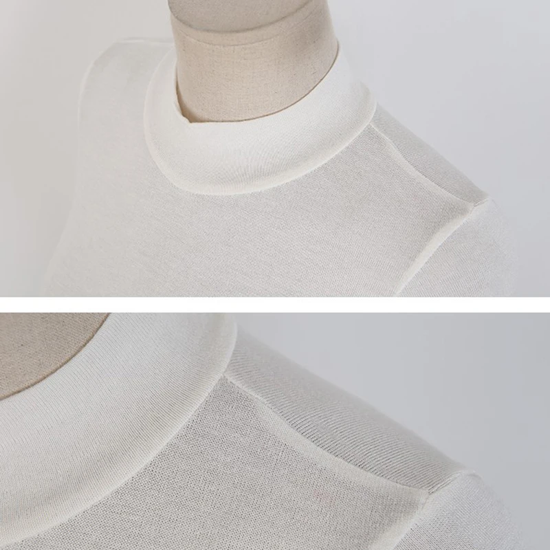 

Half Turtleneck T Shirt Women High Elasticity Sexy Club 2021 Spring Woman Tops Korean Clothes Long Sleeve Tee Shirt Femme