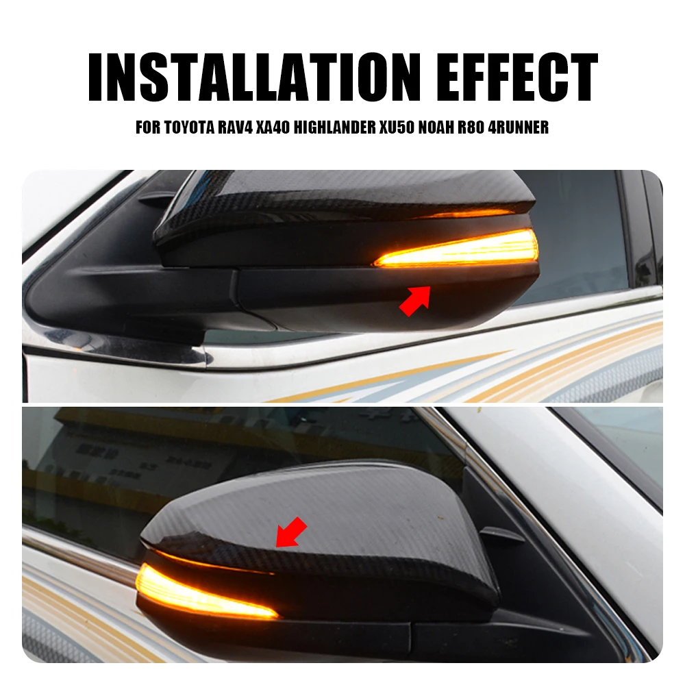 

For Toyota RAV4 XA40 2013-2018 Highlander XU50 Noah R80 4Runner Dynamic Blinker Led Light For Turn Signal Mirror