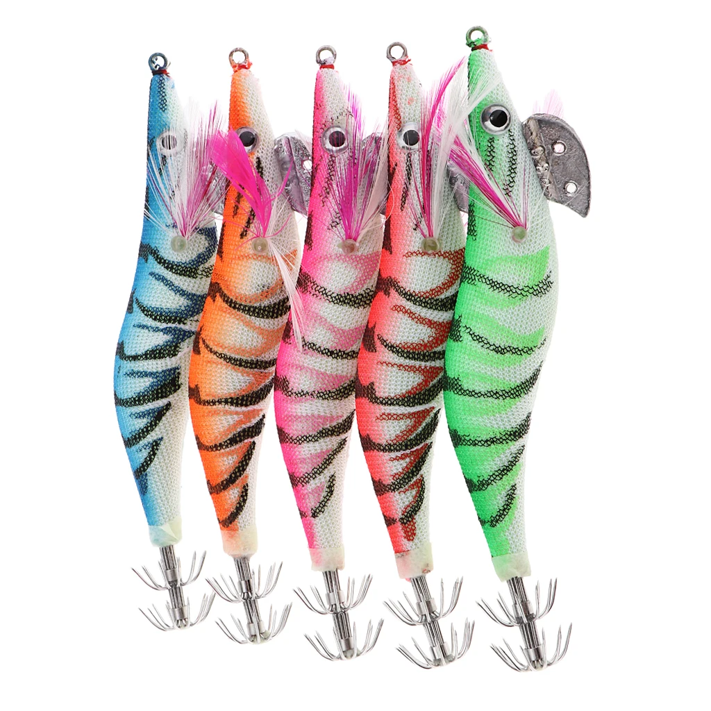 

5 Pcs Artificial Shrimp Fishing Lures Sea Lures Bait Fishing Jigs Luminous Tail Fishing Baits for Fisherman
