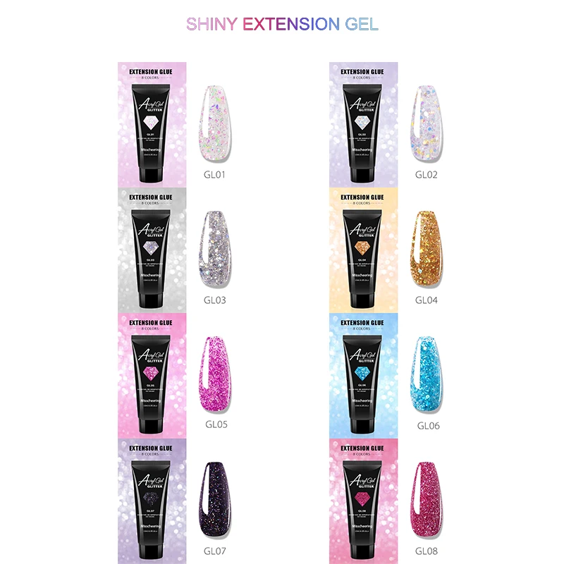 Гель для ногтей наращивания поли UV гель розовый белый прозрачный Украшение