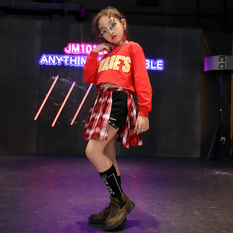 

Children Model Catwalk Show Costume Girls Jazz Dress Kids Hip Hop Performance Stage Outfit Modern/Street Dance Clothing