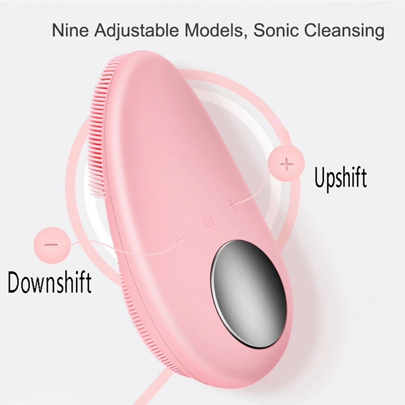 

Face Cleansing Brush Deep Pores Cleansing USB 49 Celsius Warm Massager Waterproof Face Cleanser Beauty Silicone Brush