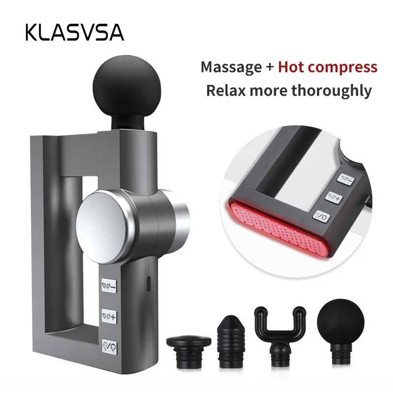 

KLASVSA Fascia Muscle Massage Gun Slimming Percussion Relax Muscles 32 Speed 4 Heating Vibrating Massage Relaxation