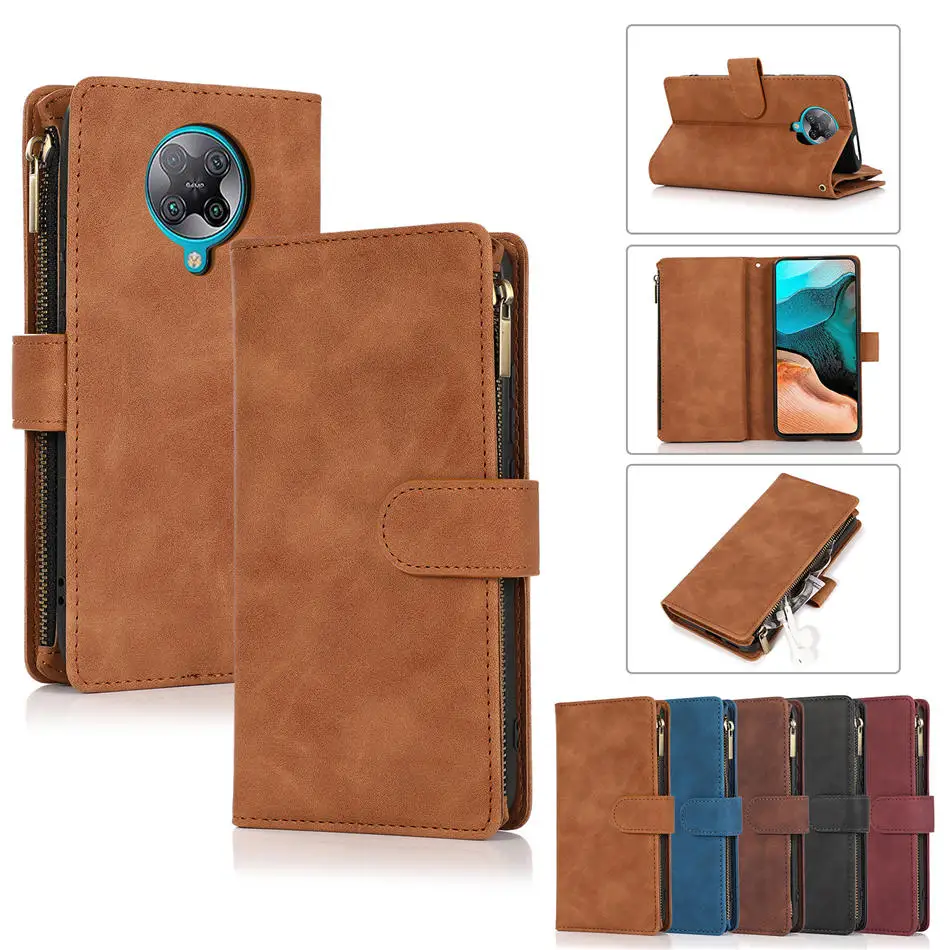 

Mi Poco M3 Multi-Function Zipper Wallet Case For Xiaomi Pocophone F2 F 2 Pro Luxury Flip Leather Case Mi Poco M3 F2 Pro Cover