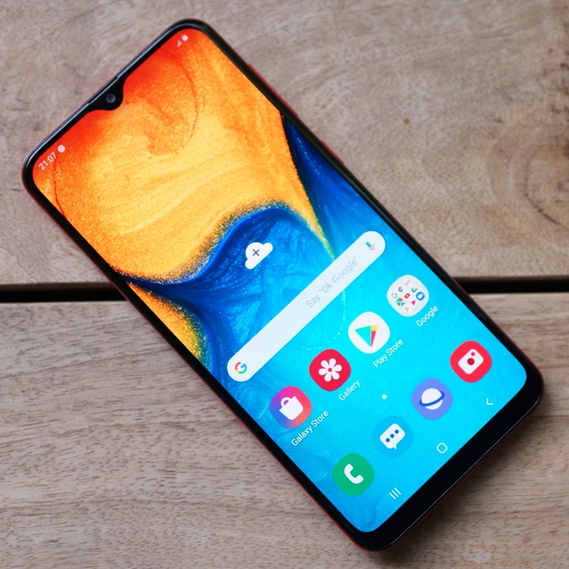 Samsung Galaxy A20 A205F дюймовый экран 6 4 дюйма 3 ГБ 32 ОЗУ Восьмиядерный процессор 2 камеры 13